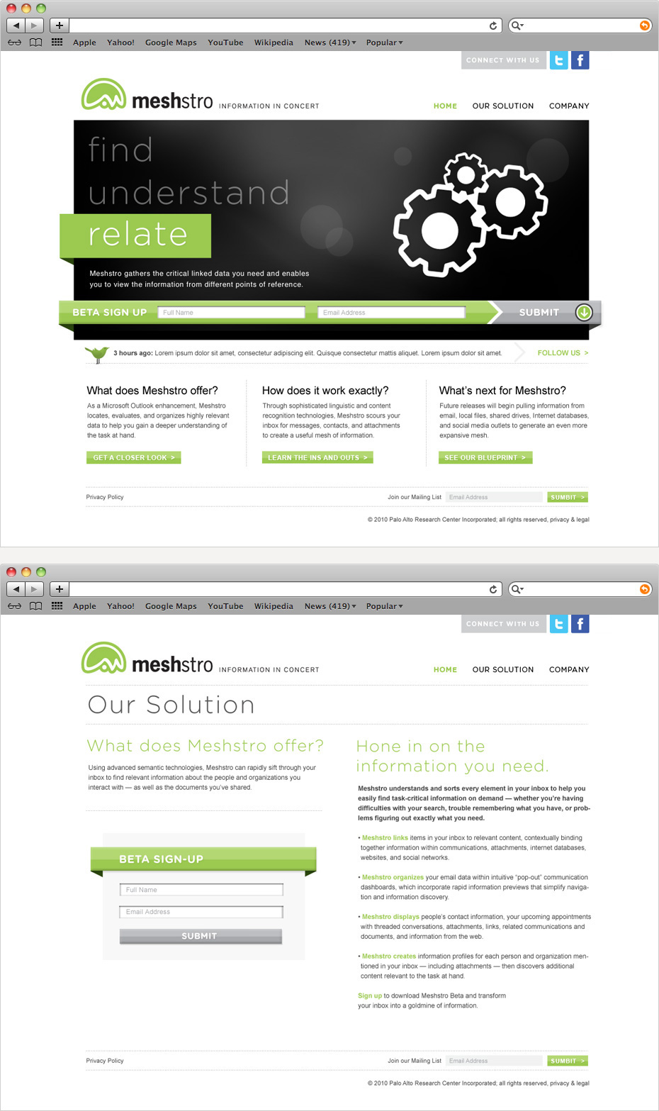 Meshstro Website Homepage & Solution Webpage