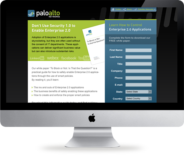 Palo Alto Networks Landing Page